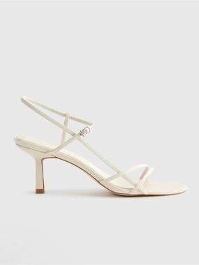 Quince Italian Leather 70mm White 
Strappy Heel Sz 7